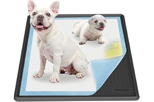 AUFORPET Pee Pad Holder, Puppy Pad Holder, 24" x 24" Heavy Silicone Pee Tray Mat for Dogs, Reusable, High Edge, Leak-Proof Toilet Training Pad Mat for Potty, Doggy Baby, Cat, Rabbit Pets