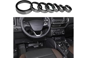 YiXunTen for Ford Bronco Sport 2021 2022 2023 2024 Accessories Interior Switch Knob AC Cover Aluminum Alloy Black (not for Bronco)