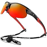 Bircen Mens Polarized Sunglasses for Sports: TR90 Lightweight Sun Glasses Wrap Around Shades for Fishing Driving Cycling