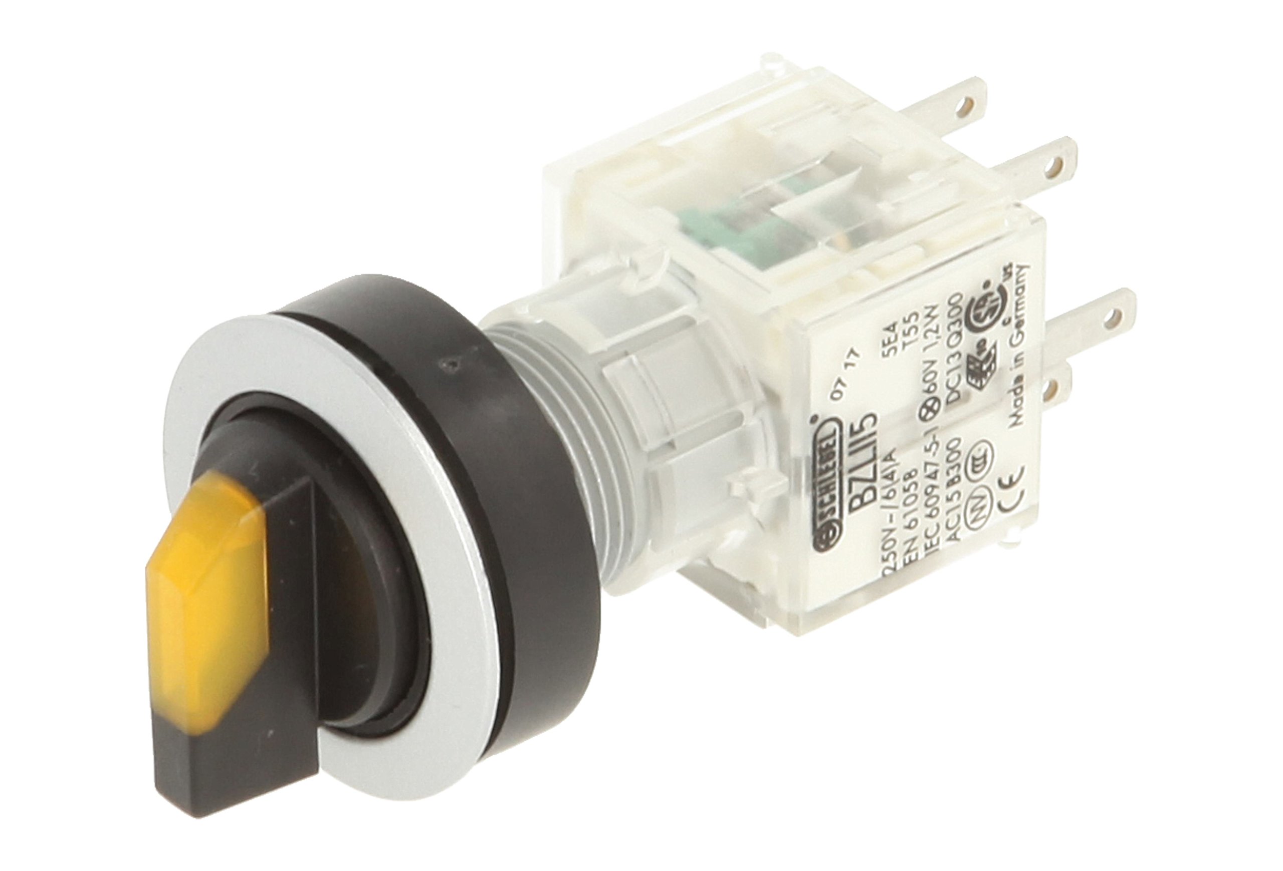 selector, rastend – 3 Positions Momentary Contact Master Club 23.001.144 2 Closer with Lamp Holder t5,5 K LED 24 V Yellow/Silver (Pack of 2)