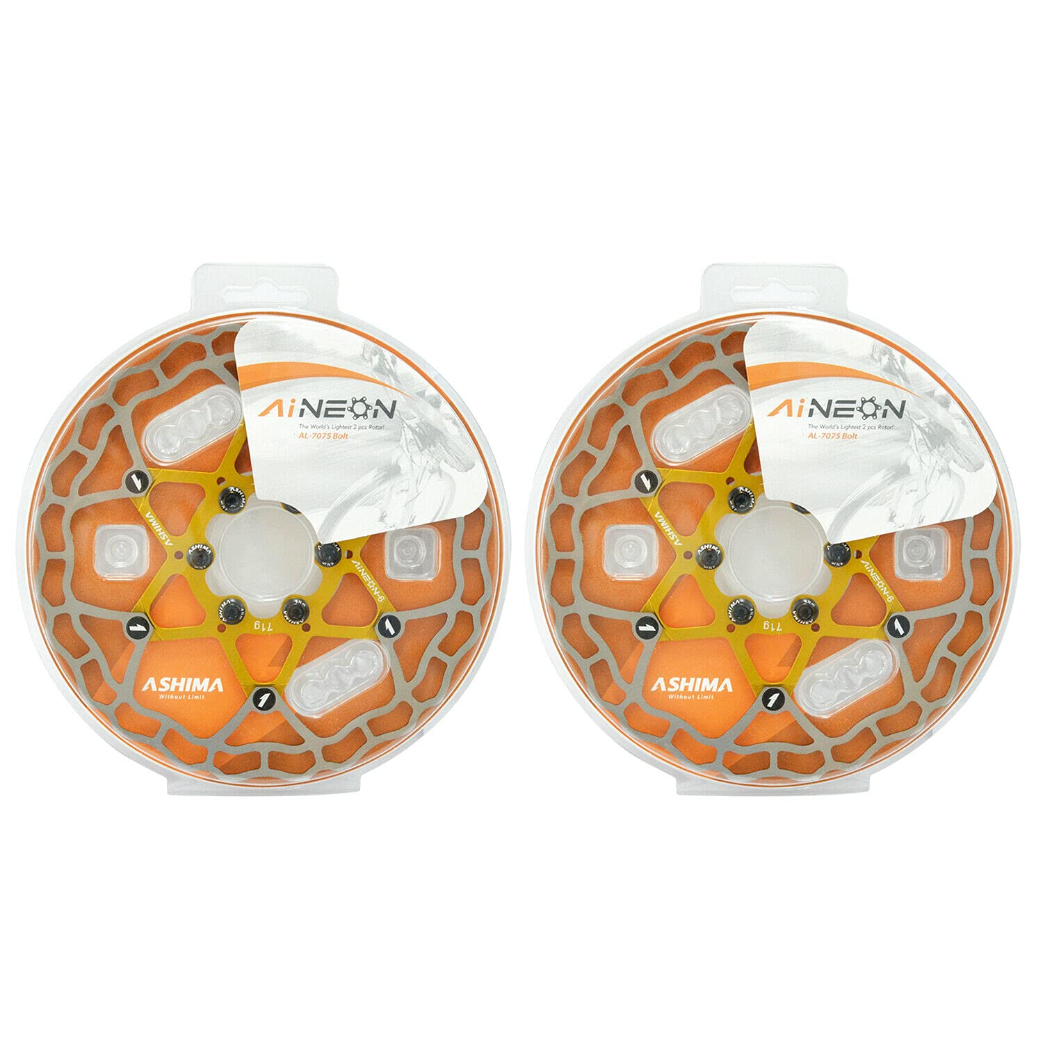 Ashima-LTD ARO-10 Lightest Disc Brake Rotor 160mm 71g, 2PCS, Gold, AS2378-N