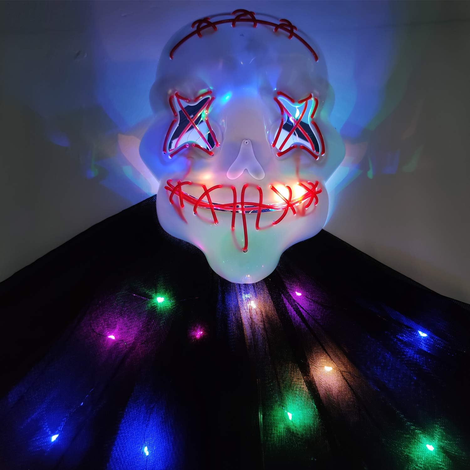 TURNMEON Halloween Decorations Outdoor 10 Ft Hanging Lighted Glowing Ghost Tree Decorations, 80 LEDs Scary Ghosts Spooky Props Indoor Outdoor Patio, Garden, Gate, Yard, Halloween Decorations: Toys & Games