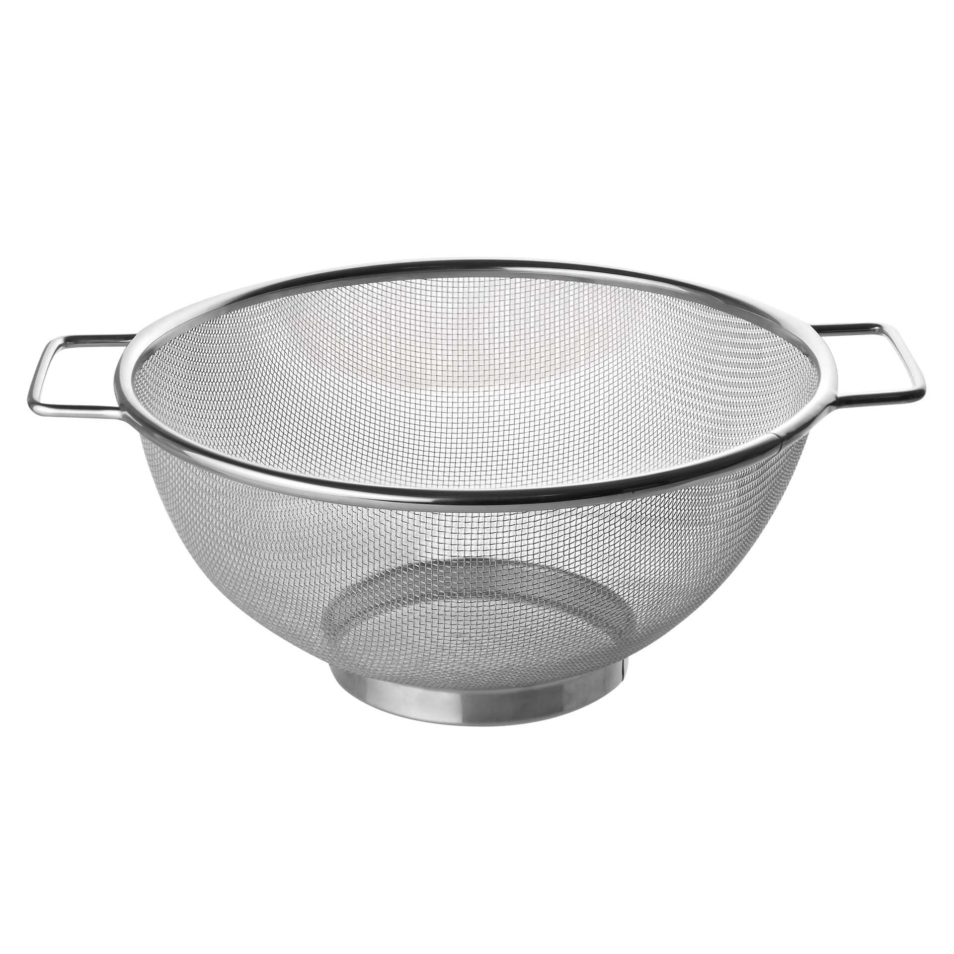 Fackelmann Wire 20cm Colander, Stainless Steel, Fine Mesh Sieve, for Straining, Drainer with Sturdy base & Two Handles, Twin Handle Free standing Rice & Flour Sifter, Pasta Noodle & Vegetable Strainer