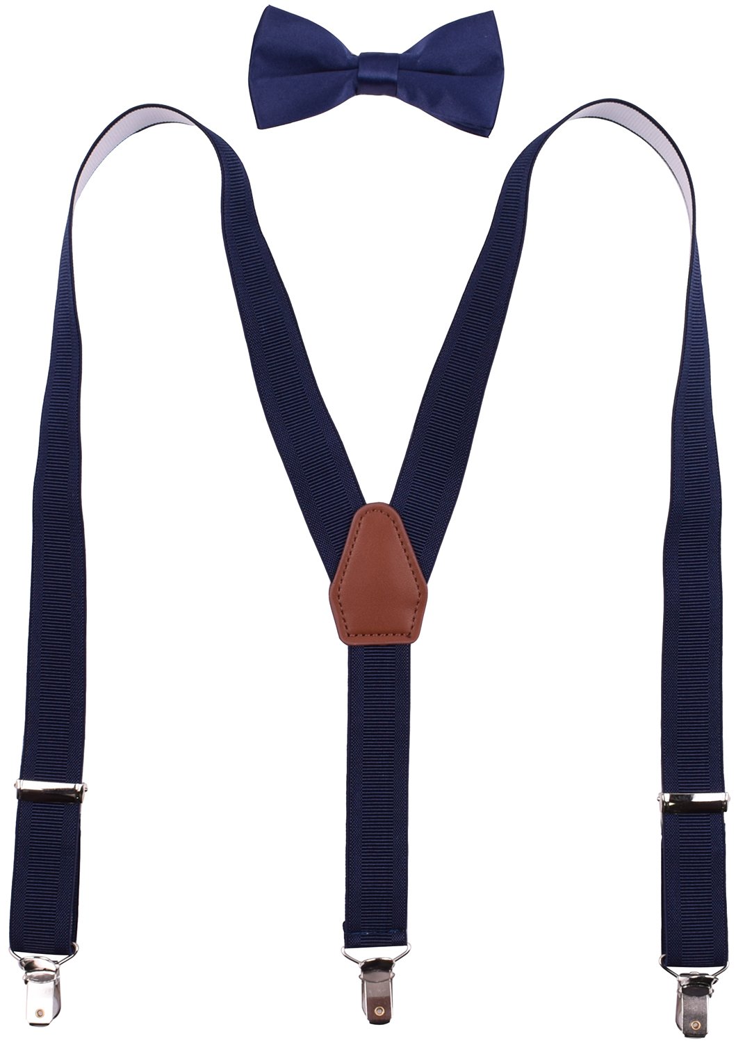 BODY STRENTH Kids Suspenders And Bow Tie Set Adjustable Navy Thread 26