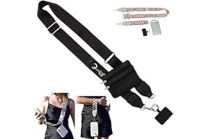ZAGEVIVIN Phone Strap With Zippered Pouch,3 In 1 Clip and Go Strap For Phone With Wallet Crossbody Cell Phone Strap Crossbody