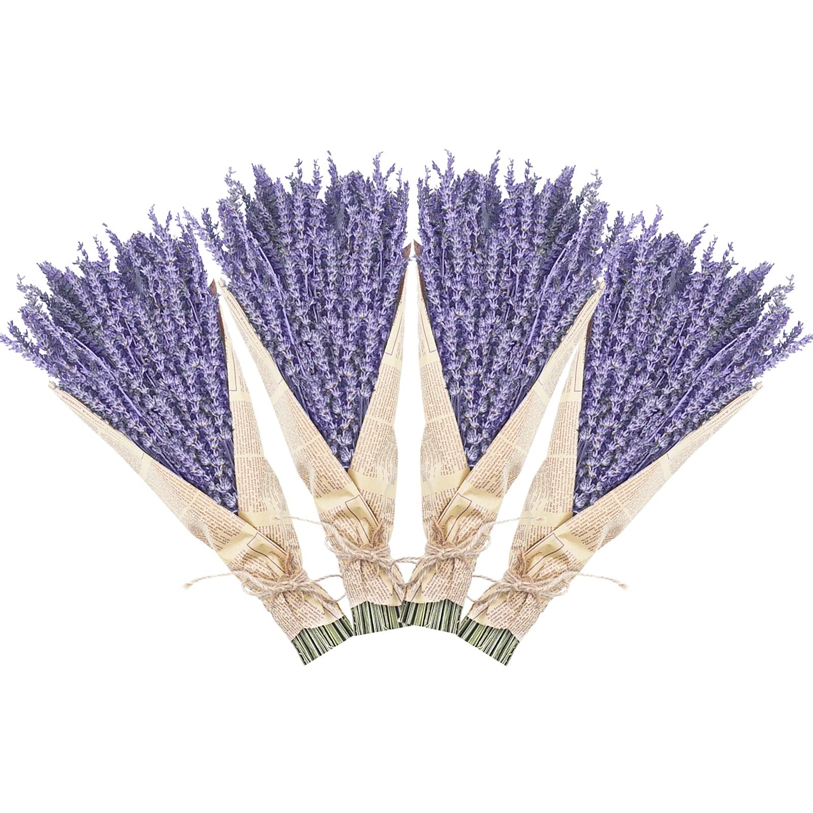 Dried Lavender Bundles, Uieke Natural Dried Lavender Flowers 280-300 Stems 16“ for Home Weeding Decoration Flower Arrangements Photo Props Home Fragrance 4 Bundles