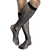 Goobester Men Formal Wear Suit Men Business Tube Fishnet Dress Sheer Socks
