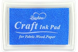 LSUSHINE Craft Ink Pad for Rubber Stamps, Paper, Wooden, Fabric, Scrapbooking, Non-Toxic Finger Ink Pads for Kids (Light Blue)