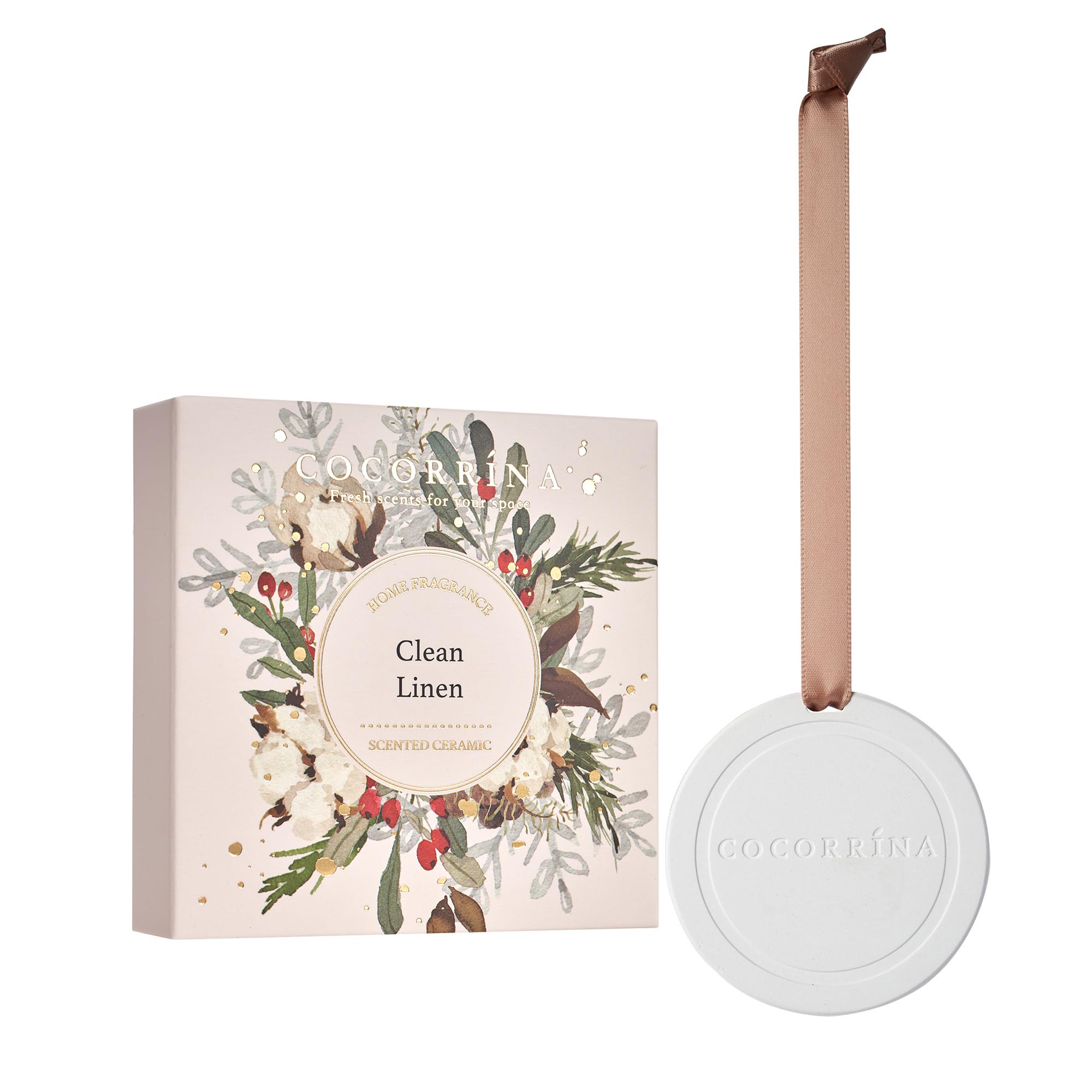 Photo 1 of COCORRÍNA Car Air Freshener - Clean Linen Handmade Scented Ceramic for Drawers and Closets, Car Fragrance Gifts for Men Women