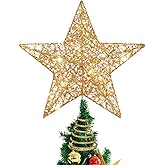 STOBOK Christmas Tree Star Topper Lights, Gold (Gold 1)