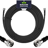 Bolton400 Coaxial Cable 100ft Black, N Male to N Male - LMR&reg;400 Equivalent | Heavy-Duty Ultra-Low-Loss 50-Ohm Design for Signal Boosters, Antennas and Networking Equipment in Residential &amp; Commercial