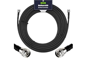 Bolton400 50-ohm N to N Black Coax Cable - Low Loss Coaxial LMR400 Spec (100ft N-Male to N-Male)
