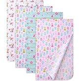 Waoot Kdet Cotton Flannel Receiving Blankets 4 Pcs, Baby Swaddle Blankets, Infant Flannel Blanket 30 X 40 Inch for Boy Girl (Style1)