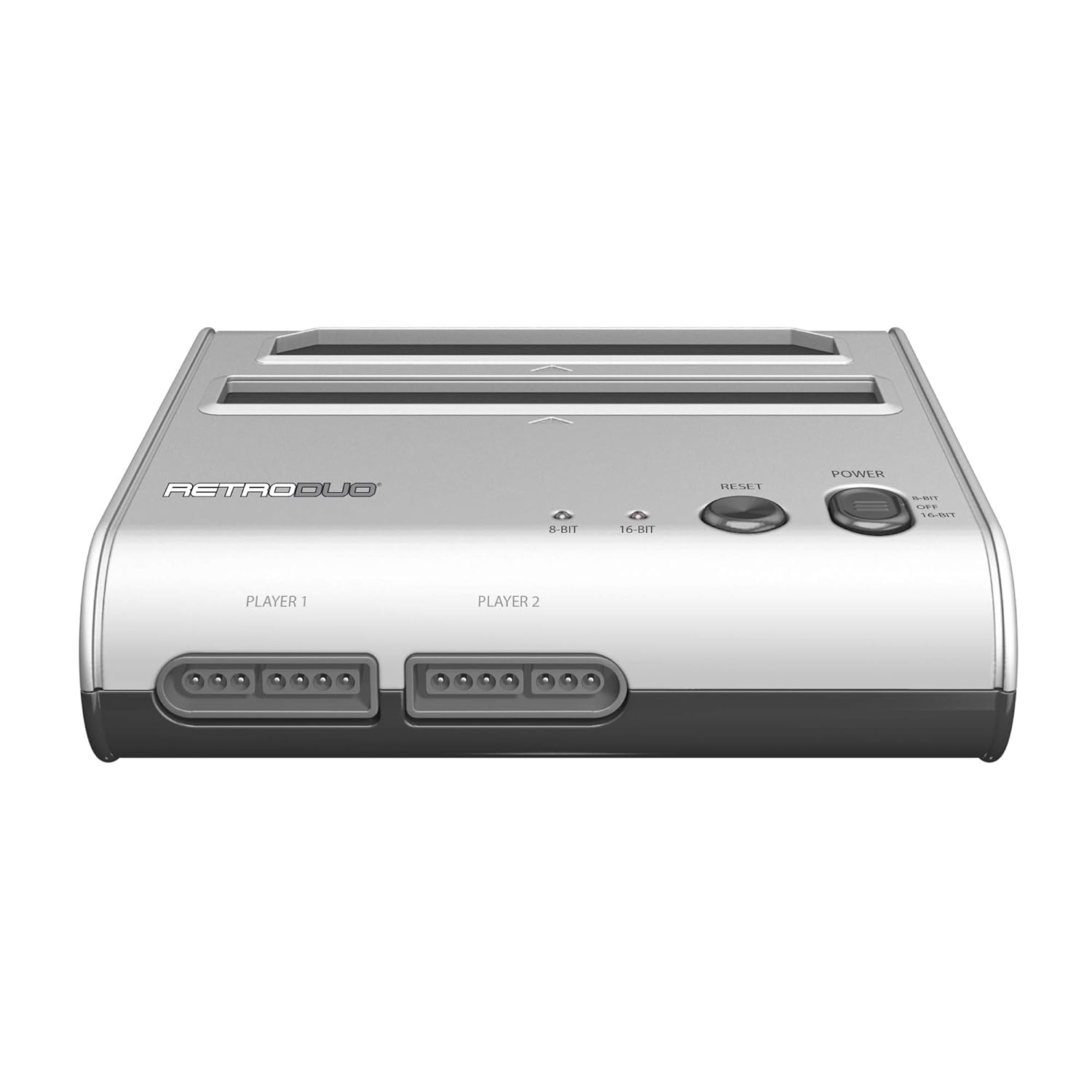 Retro-Bit Retro Duo 2 in 1 Console System - for Original NES and SNES Games - Silver/Black: Video Games