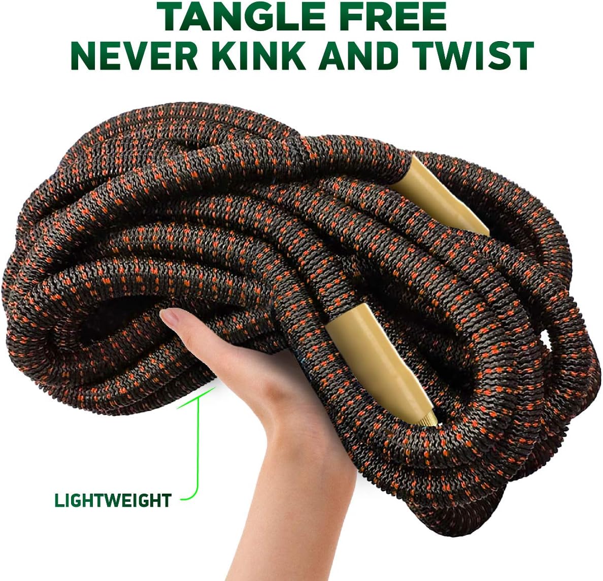 TBI Pro Garden Hose Expandable and Flexible - Super Durable 3750D Fabric | 4-Layers Flex Strong Latex | No-Rust Brass Connectors with Pocket Protectors - Water Hoses for Gardening(50FT Hose Only) New : Garden & Outdoor