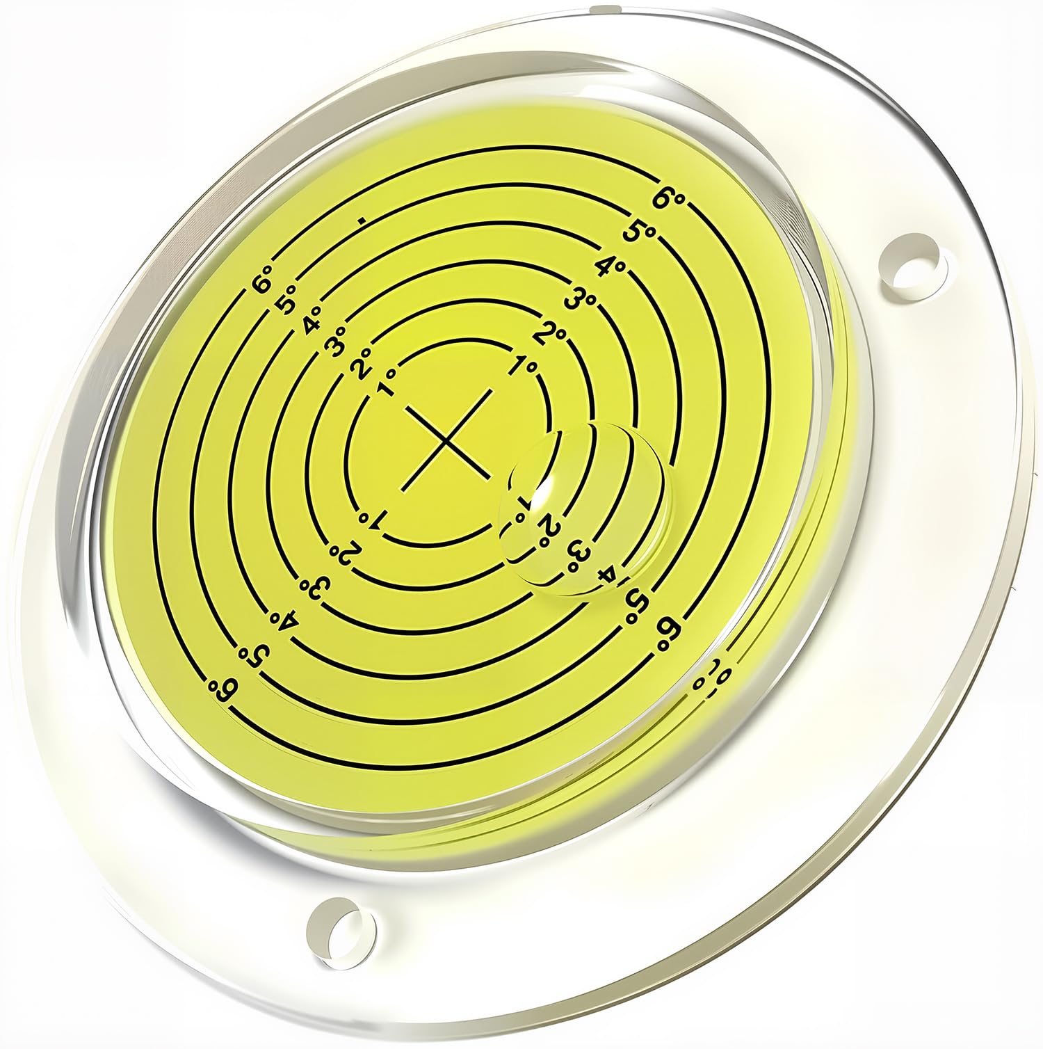 Chiloskit 100mm Diameter Big Bullseye Bubble Spirit Level Round Bubble Level with Mounting Holes for RV Tripod