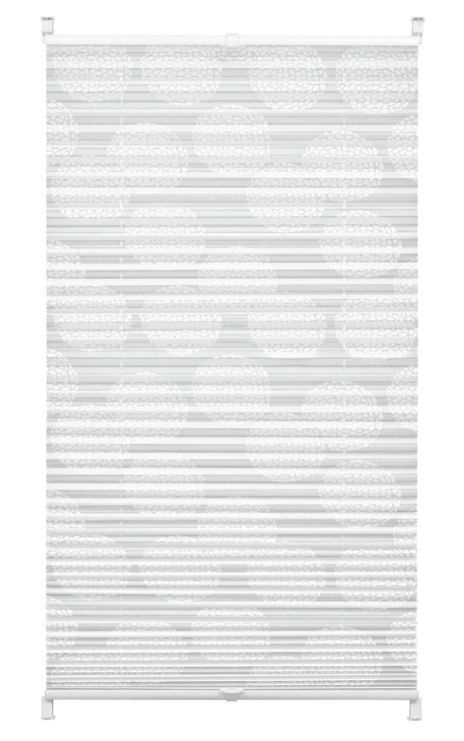 Gardinia Pleated Blood for Clamping, Opaque folding blind, All assembly parts included, EASYFIX Pleated Blind Maja with 2 operating rails, White, 60 x 130 cm (WxH)