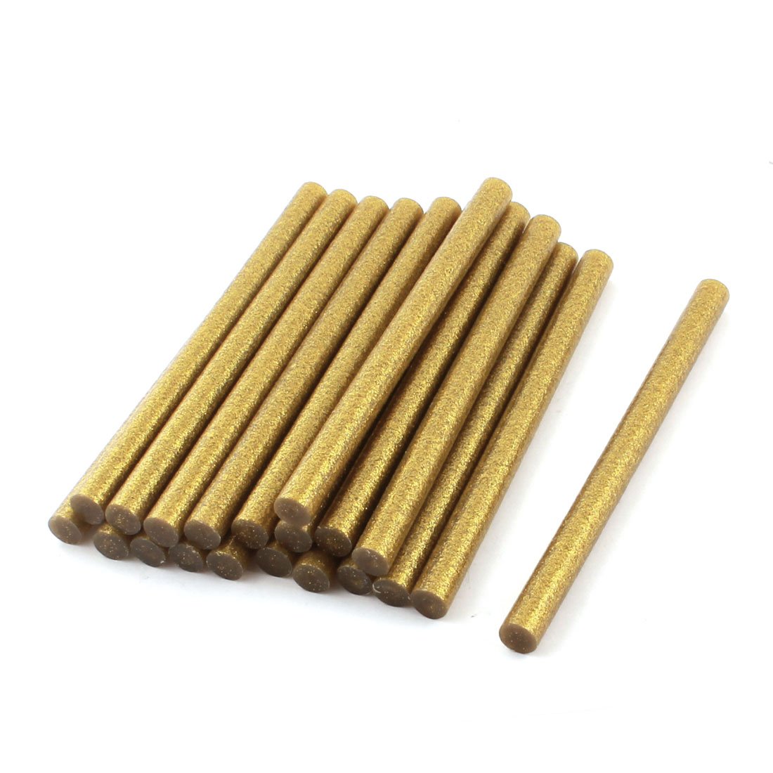 Sourcingmap 20 Pcs Gold Tone Glitter Electric Hot Melt Gun Glue Stick 11mm x 150mm