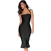 meilun Womens Halter Fishtail Bandage Party Dress Elegant Wedding Guest Dress