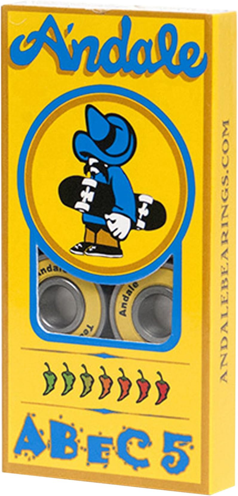 Andale Abec 5 Bearings Yellow Skateboarding Bearings