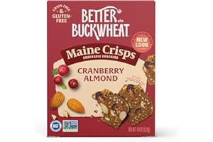 Maine Crisp Cranberry Almond Crisps - Gluten-Free Crackers - Snack Crackers, Grain-Free, Non-GMO - Sweet & Savory Flavor, For Cheese Boards, Salad Toppings & Jams, 4 oz