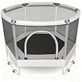 LUSK 60'' Kids Trampoline, Indoor Toddler Trampoline with Safety Net, 500lb Capacity, Safe No-Gap Design & Kid-Friendly Materials, Gifts for Boys & Girls