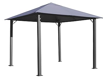 QUICK STAR Metall Garten Pavillon Paris 3x3m Antik Grau Partyzelt