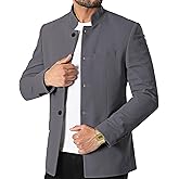THWEI Mens Casual Suit Blazer Jackets Stand Collar Business Sport Coats