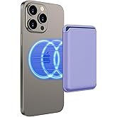 Homstect Upgraded MagSafe Wallet, Magnetic Phone Wallet 3 Cards Holder, 23 Magnets, Credit Card RFID Blocking, Slim Leather, Magnetic Wallets for iPhone 17/16/15/14/13/12 Series-Purple