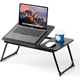 Laptop Desk for Bed Couch, Adjustable Foldable Bed Table with Cup Holder | Breakfast Serving Tray, Portable Laptop Lap Desk Stand for Working Reading Writing Eating Gaming in Bed Sofa Floor