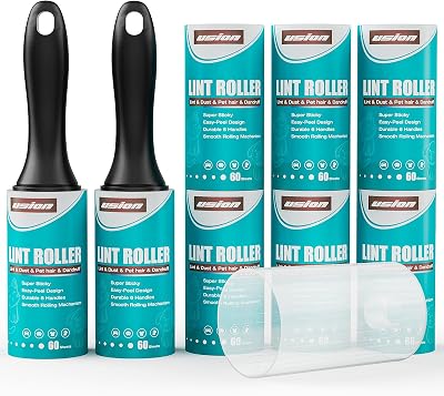 USION Extra Sticky Lint Rollers 480 Refills & 2 Handles Pet Hair