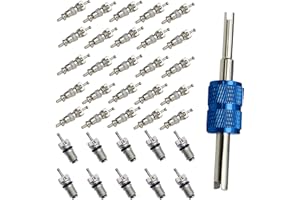 ARACEY Air Conditioning Valve Core A/C R12 R134a Refrigeration Schrader Valve Cores for Car Home AC with Double Head Dual Valve Remover Tool