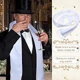 Geyoga White Tassel Scarf Men Women 1920s Gangster Cosplay Long Shawl Fancy view 6