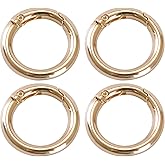 VanEnjoy 2/4/10/18/40 pcs O Ring for Purse Strap,1 inch Spring Rings for Handbag and Keys,4PCS Gold Hardware
