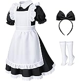 Irtysh Girl Blue Dress White Apron Halloween Cosplay Costume With Bow Hair Band Stockings Set