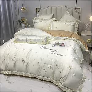 Amazon.com: ZHANGNA Juego de sábanas y fundas de almohada para el hogar o  hotel, 4 piezas, AB de doble cara, funda de edredón y fundas de edredón  para niña, diseño de corazón,