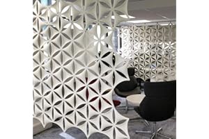 OSHIYINN White 3D Flower Venus 14"x12" Hanging Room Divider Panel Felt Fiber Surface High Density Polyester Fiber Board Cut Room Partition Home Decoratio(12 Pcs)