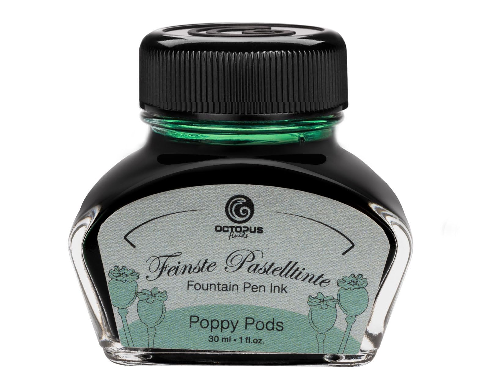 Fountain Pen ink Pastel Mint "Poppy Pods" 30ml, Calligraphy ink, Writing ink
