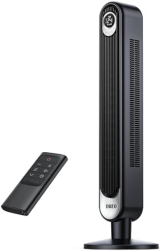 Household Fans - Dreo Tower Fan for Bedroom, 90° Oscillating Standing Fan, 30ft far, 28dB Quiet for Sleep, 6 Speeds, 4 Modes, 12H Timer, 42 Inch, Bladeless, Remote, for Home, Office, Room, Cruiser Pro T1