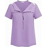 Deyeek Chemo Shirts for Port Access Women 2 Side Snap Short Sleeve Shoulder Surgery Rotator Cuff Dialysis Recovery Shirts