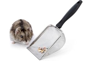 Niteangel Hamster Sand Bath Scoop: - Stainless Steel Sand Substrate Shovel Fine Mesh Metal Sifter Scooper fits Small Animal s