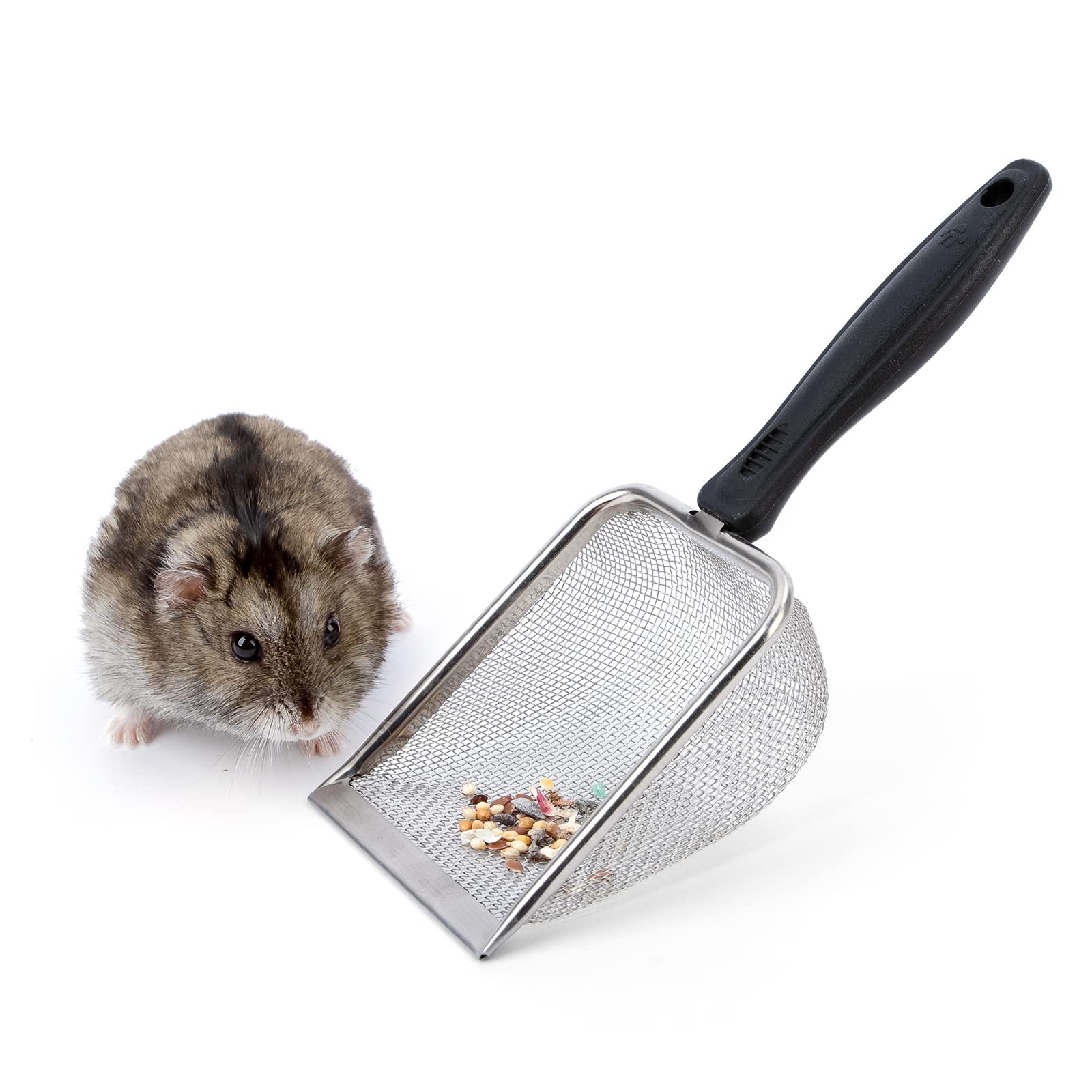 Photo 1 of Niteangel Hamster Sand Bath Scoop: - Stainless Steel Sand Substrate Shovel Fine Mesh Metal Sifter Scooper fits Small Animal sandbath Box (Small Scoop)