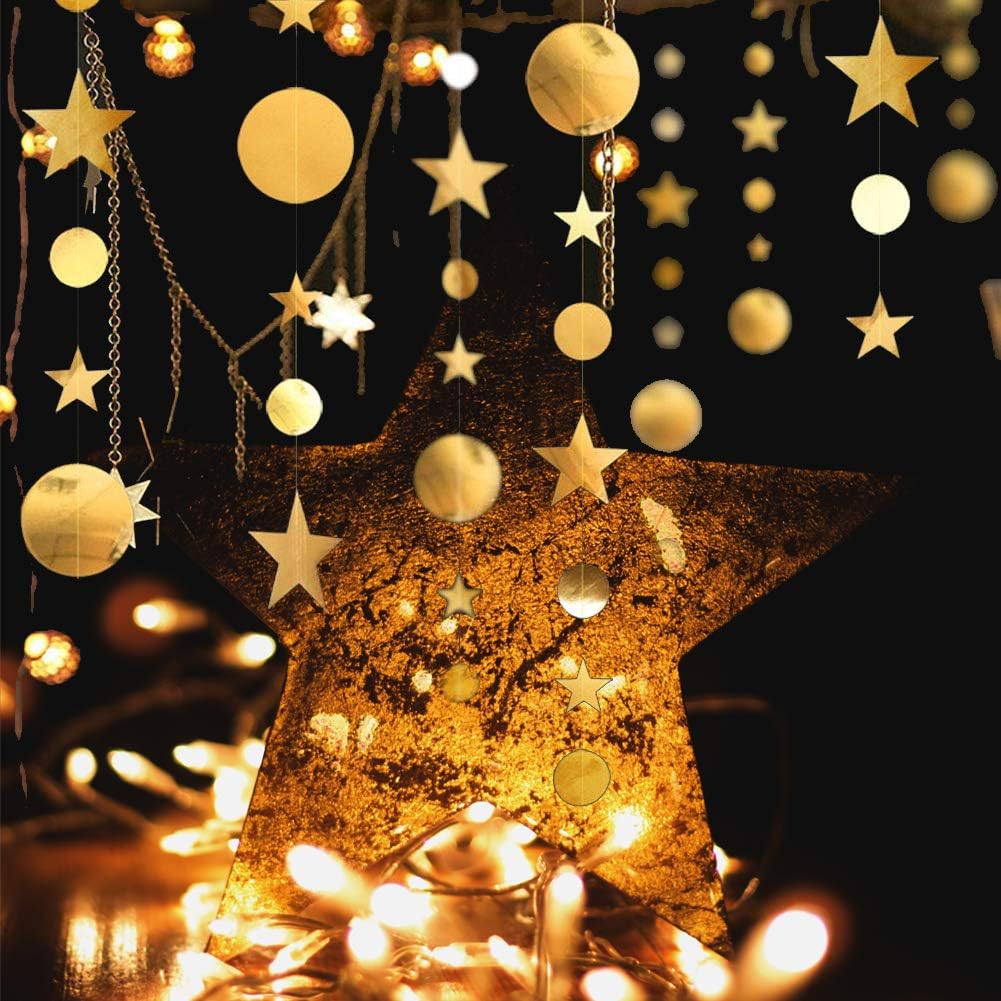 QincLing 39.3 Fts Gold Twinkle Little Star Party Garlands - Image 5