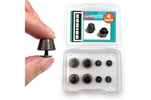 Honigo 4 Pack Gun Black Rivets Stud Handbag Purse Feet 1/2 inch Flat Head Metal Solid Brass Studs Screw Back Feet 12mm Buckle Spikes Leathercraft for Leather Bag Totes DIY Craft