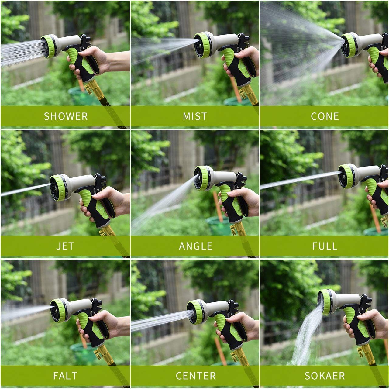 YKTOUIM 50FT Expandable Garden Hose, Garden Hose with 9 Functional Nozzles, Durable Three-Layer Latex Flexible Water Hose, Expandable Hose with 3/4" Solid Brass Fittings, Easy Storage Kink Free Hose : Garden & Outdoor