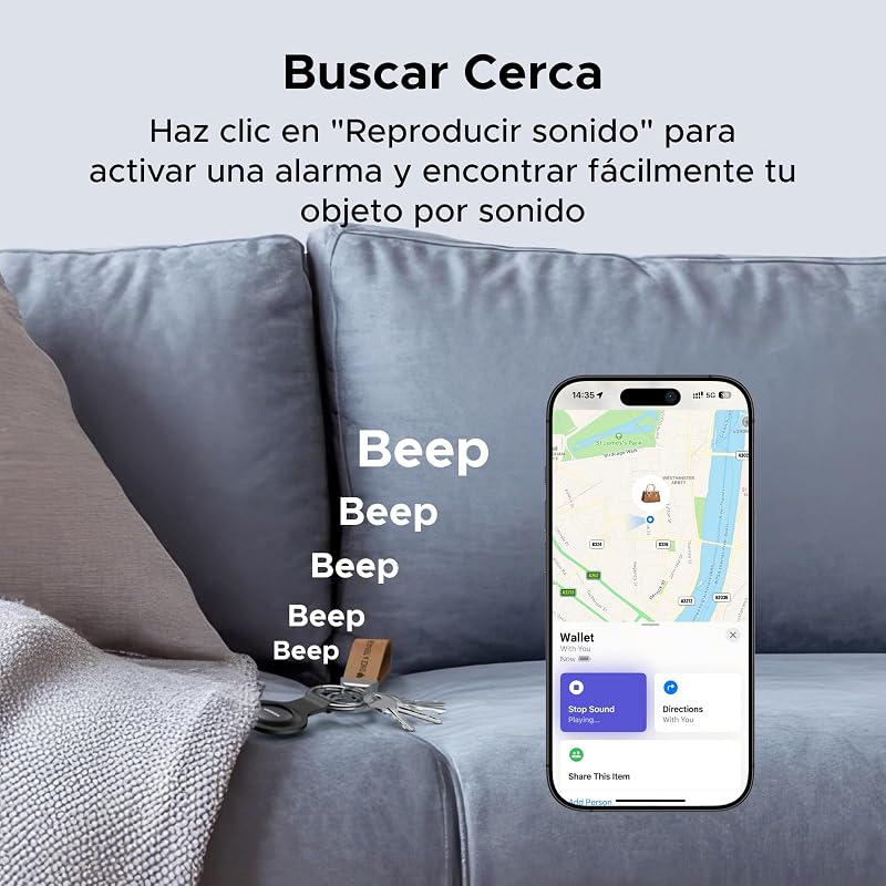 UGREEN FineTrack Mini Tag Locator Bluetooth SmartTag Tracker Suporte iOS 18 Mês Battery Tracker Compatível com Find My for Keys Bagagem Carteira Bicicleta Mochila Bag (2 peças)