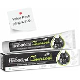 Herbodent&reg; Charcoal Toothpaste - 6.53oz/185g Pack of 1 | Whitens Teeth | Excellent Freshness and deep cleaning | No Bleach, No Fluoride | Activated Bamboo Charcoal &amp; Organic Herbs