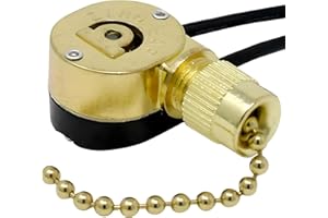 ZE-109M E89885 2 Wire Pull Light Switch Replacement with Metal Body Repair Kit On-Off 1 Circuit 1 Position SPST 6A125VAC 3A25