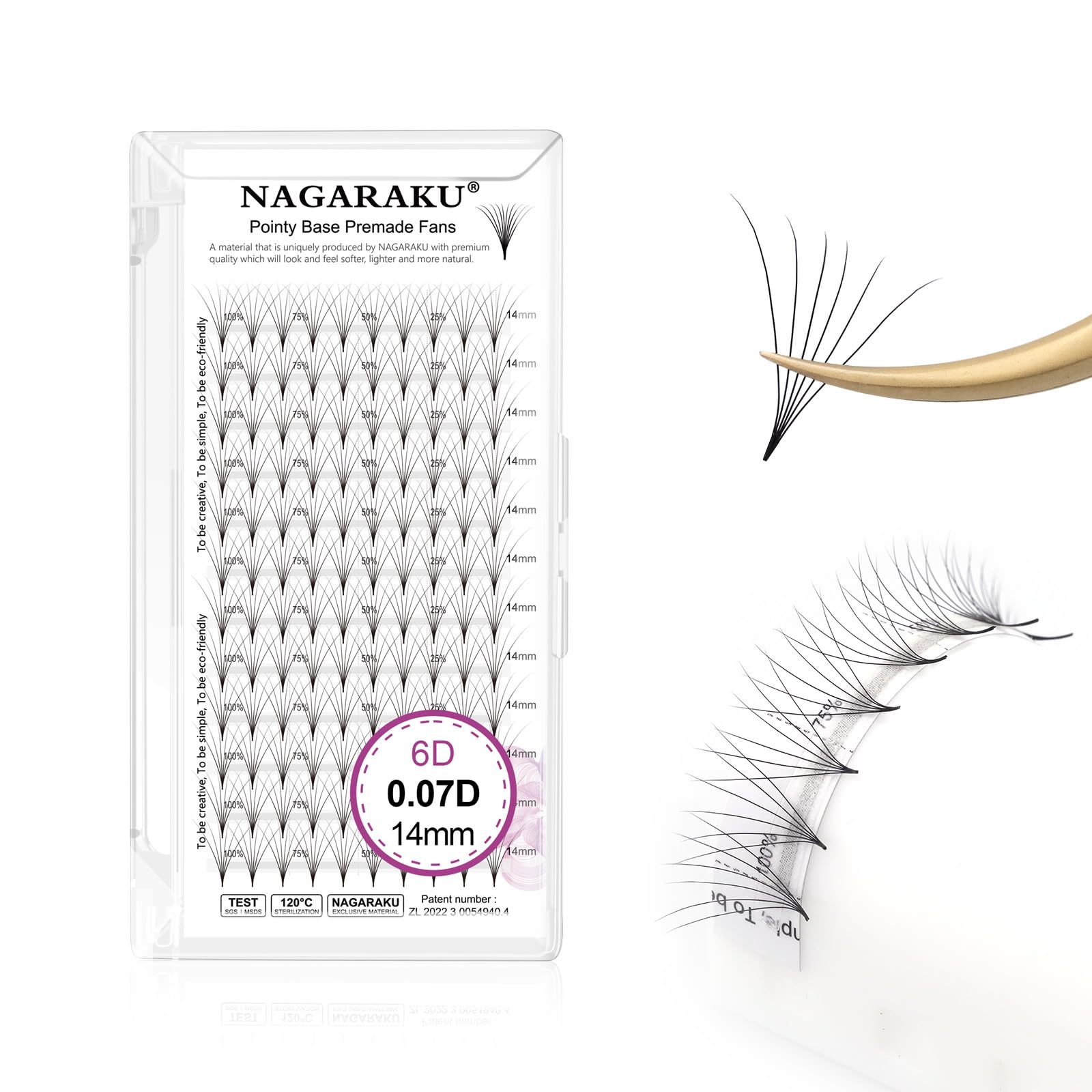NAGARAKU Premade Fans Eyelash Extensions Premade