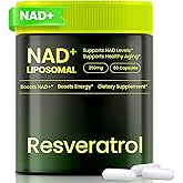 Lyndops NAD Supplement, Liposomal Nicotinamide Riboside Resveratrol 250mg, NMN Alternative, High Purity NAD Supplement for Women & Men, Anti-Aging, Cellular Energy, Mental Focus - 60 Capsules